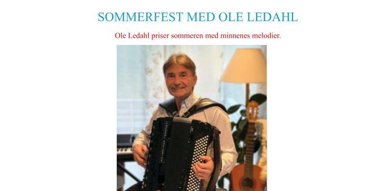 Bilde/illustrasjon for Sommerfest med Ole Ledahl - Heim helsesenter avd Liabø