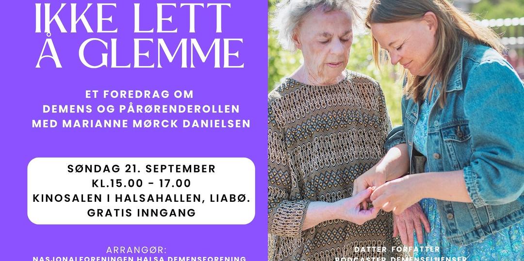 Bilde/illustrasjon for Foredrag på Alzheimerdagen "Ikke lett å glemme"